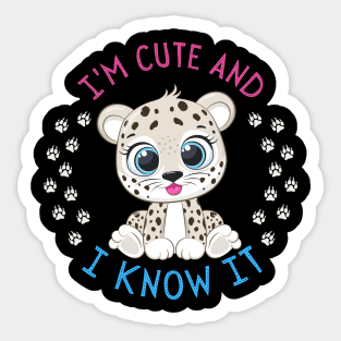 I'm Cute and I know it Cookie Sweet little tiger cute baby outfit Sticker